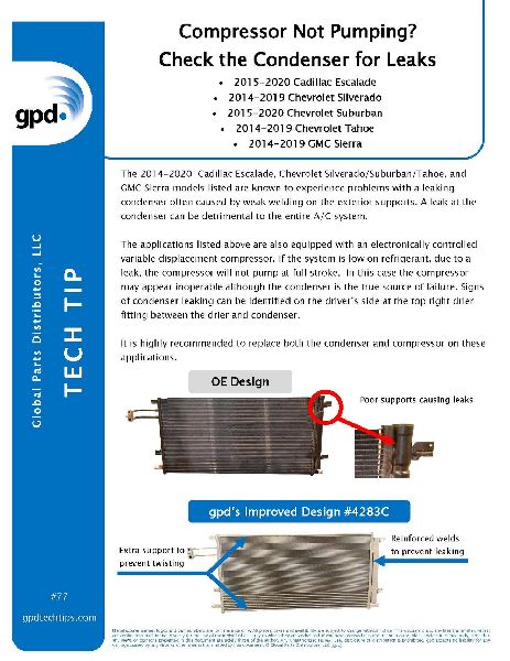 A/C Compressor for 2015-2020 GMC Yukon (Global Parts 6513078)