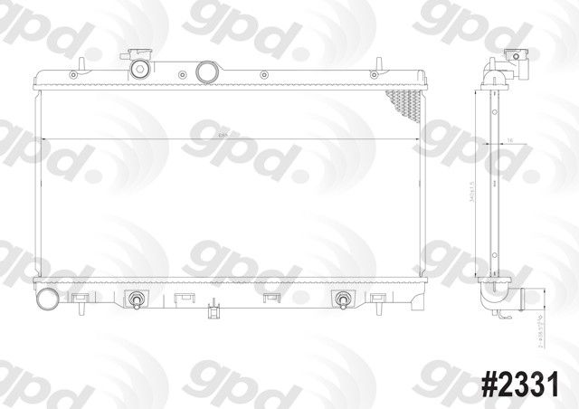 Radiator for 2003-2006 Subaru Baja (Global Parts 2331C)