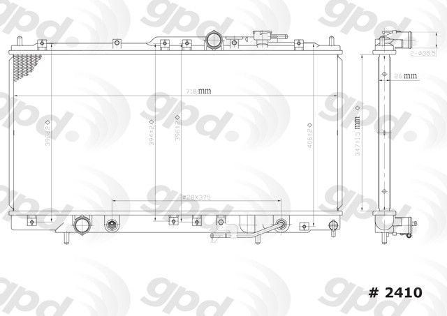 Radiator for 2001-2005 Chrysler Sebring (Global Parts 2410C)