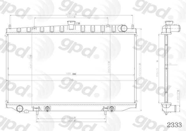 Radiator for 2000-2001 Nissan Altima (Global Parts 2333C)