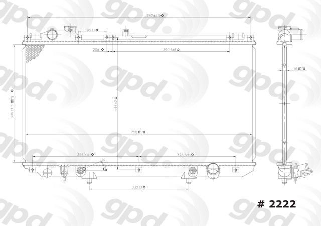 Radiator for 1998-2005 Lexus GS300 (Global Parts 2222C)