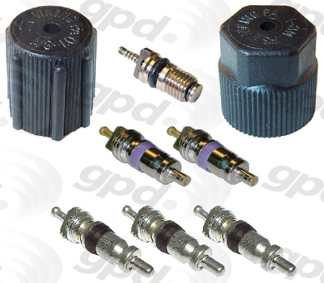 A/C System Valve Core and Cap Kit for 2002-2008 Audi A4 (Global Parts 1311683)