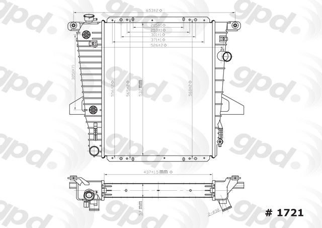 Radiator for 1995-1997 Ford Ranger (Global Parts 1721C)