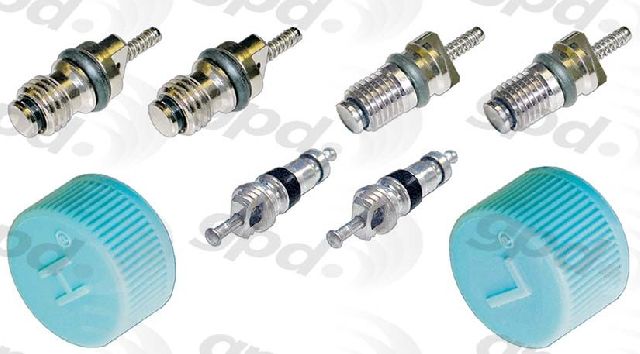 A/C System Valve Core and Cap Kit for 1995-2018 Kia Sportage (Global Parts 1311684)