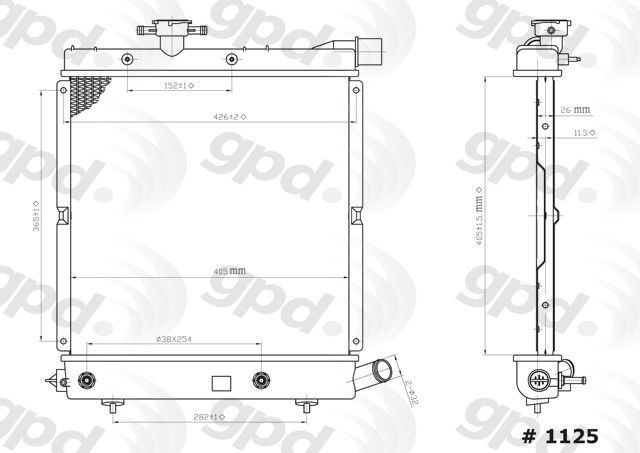 Radiator for 1990-1992 Dodge Grand Caravan (Global Parts 1125C)