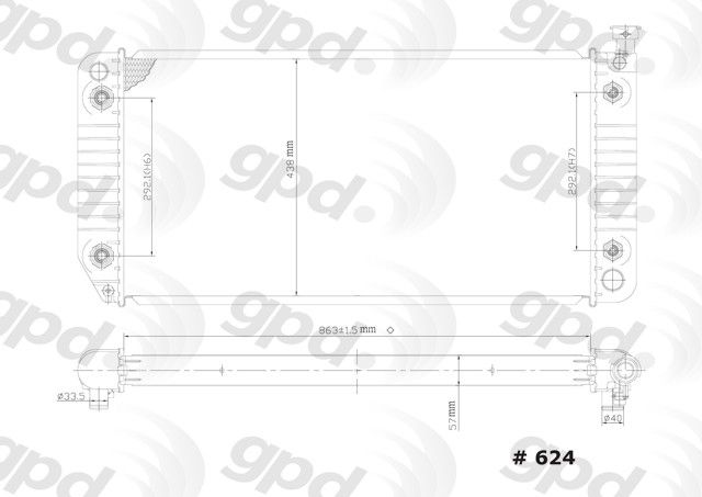 Radiator for 1988-1993 GMC C3500 (Global Parts 624C)