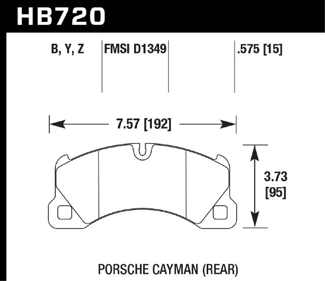 Disc Brake Pad Set - Front for 2012 Porsche Cayenne (Hawk HB720Z.575)