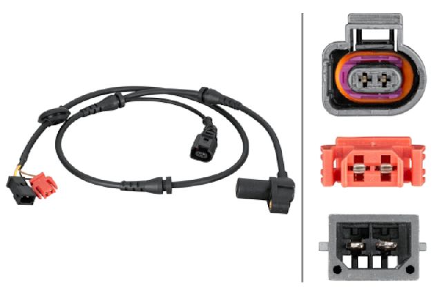 ABS Wheel Speed Sensor - Front Left, Front Right for 2000-2002 Audi A6 Quattro (Hella 012806841)