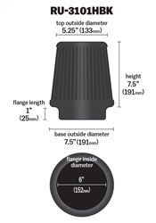 Air Cleaner Assembly (K&N RU-3101HBK)