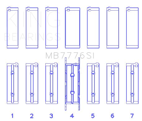 Engine Crankshaft Main Bearing Set (King Engine Bearings MB7776SI)
