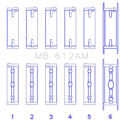 Engine Crankshaft Main Bearing Set (King Engine Bearings MB 612AM)
