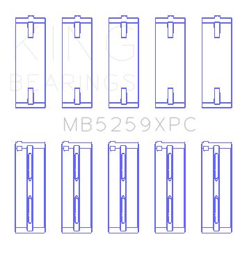 Engine Crankshaft Main Bearing Set (King Engine Bearings MB5259XPC)