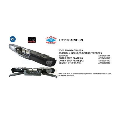 Replacement Step Bumper Assembly  Rear 