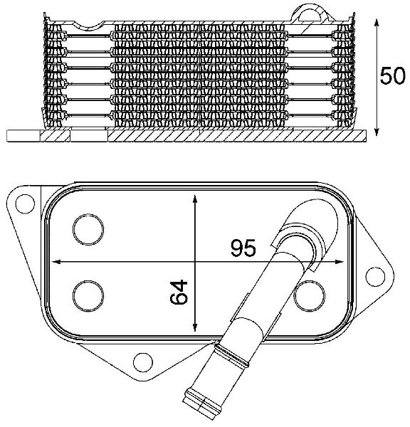 Engine Oil Cooler for 2008-2011 BMW 528i (Mahle CLC12001S)