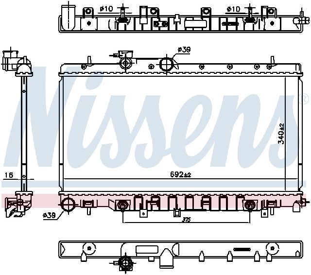 Radiator for 2005 Saab 9-2X (Nissens 67711)