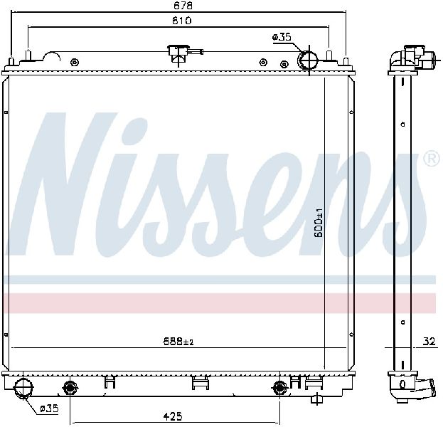 Radiator for 2005-2012 Nissan Pathfinder (Nissens 69485)