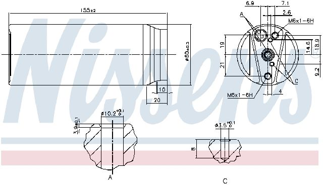 A/C Receiver Drier for 1994-1997 Lexus SC400 (Nissens 95063)