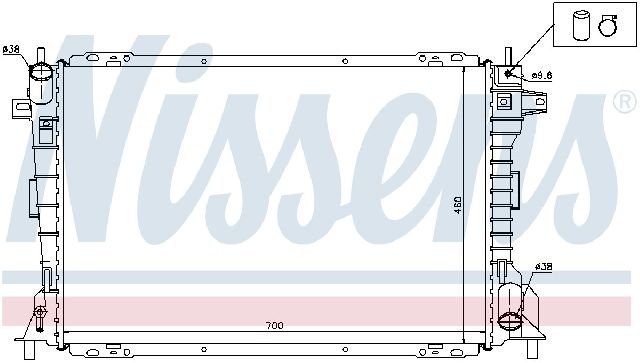 Radiator - Center for 1998-2005 Lincoln Town Car (Nissens 62033)
