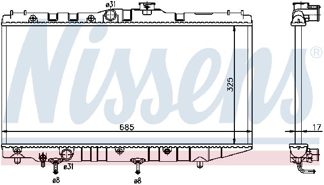 Radiator for 1988-1992 Toyota Corolla (Nissens 647191)