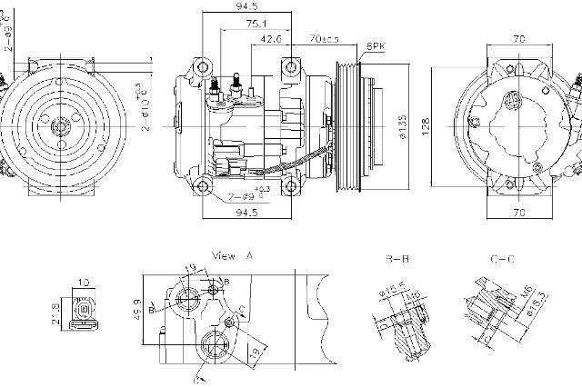 A/C Compressor for 2014-2016 Acura MDX (Nissens 891052)