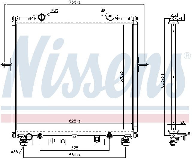 Radiator for 2003-2006 Kia Sorento (Nissens 66659)