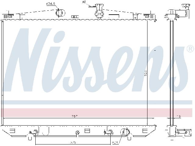 Radiator for 2014-2019 Toyota Highlander (Nissens 646923)