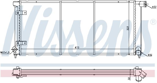Radiator for 1987-1988 Volkswagen Golf (Nissens 65175)