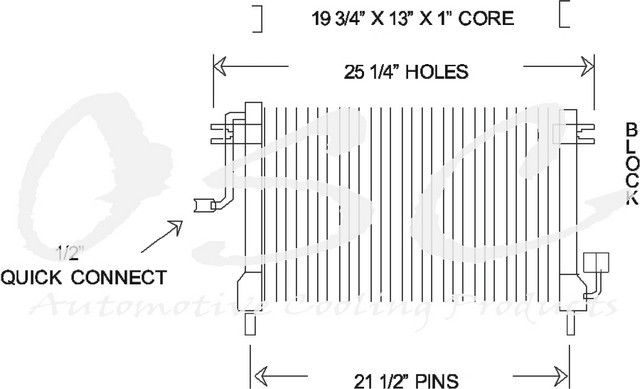 1993, 1992 Hyundai Excel A/C Condenser