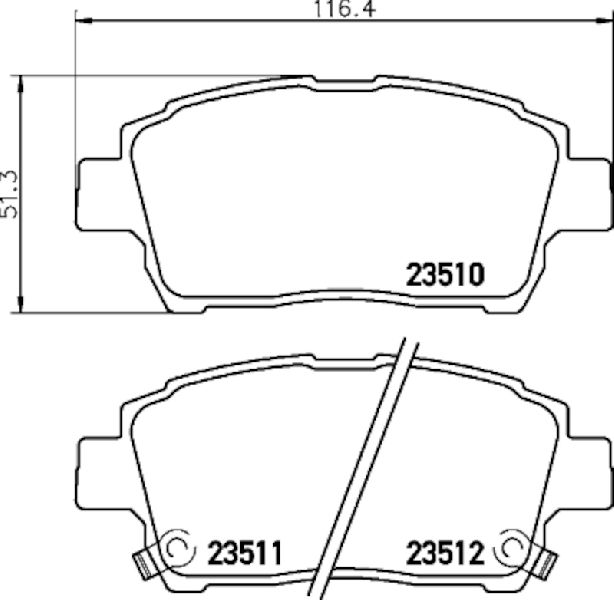 Disc Brake Pad Set - Front for 2001-2009 Toyota Prius (Pagid 355033971)