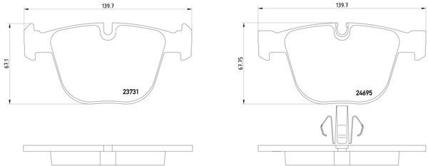 Disc Brake Pad Set - Rear for 2013-2015 BMW ActiveHybrid 7 (Pagid 355014141)
