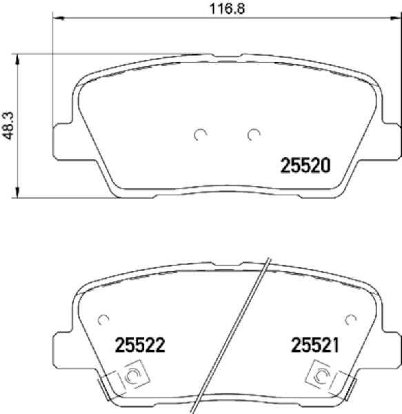 Disc Brake Pad Set - Rear for 2018-2021 Kia Stinger (Pagid 355036061)