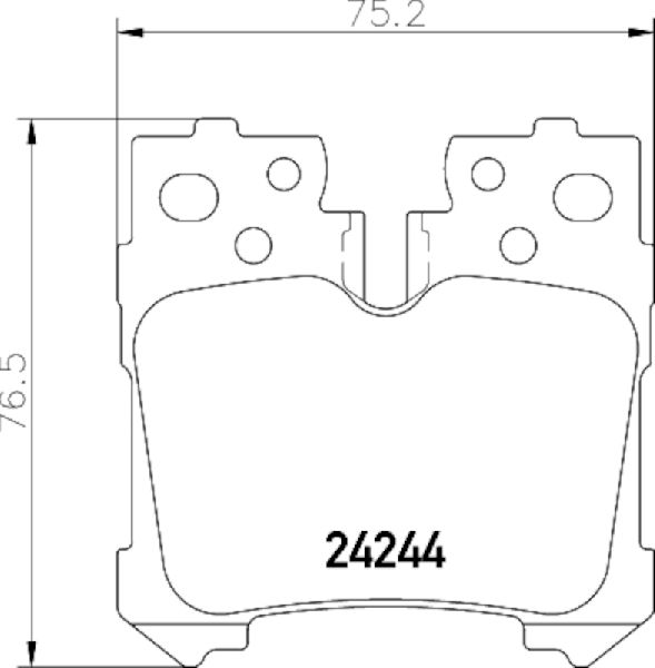 Disc Brake Pad Set - Rear for 2008-2016 Lexus LS600h (Pagid 355036021)