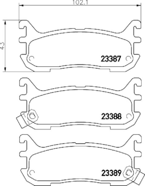 Disc Brake Pad Set - Rear for 1995-1998 Mazda Protege (Pagid 355034641)