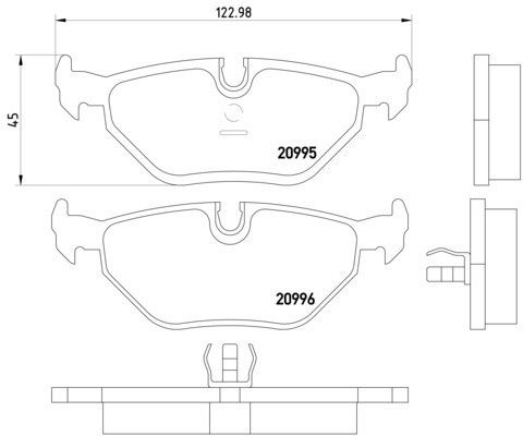 Disc Brake Pad Set - Rear for 1994-1995 BMW 530i (Pagid 355007421)