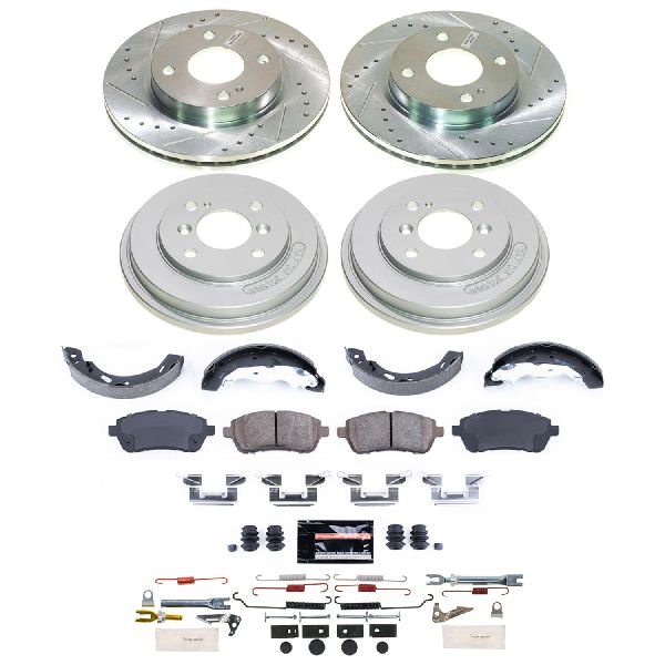 Powerstop Disc Brake Pad and Rotor / Drum Brake Shoe and Drum Kit  Front and Rear 