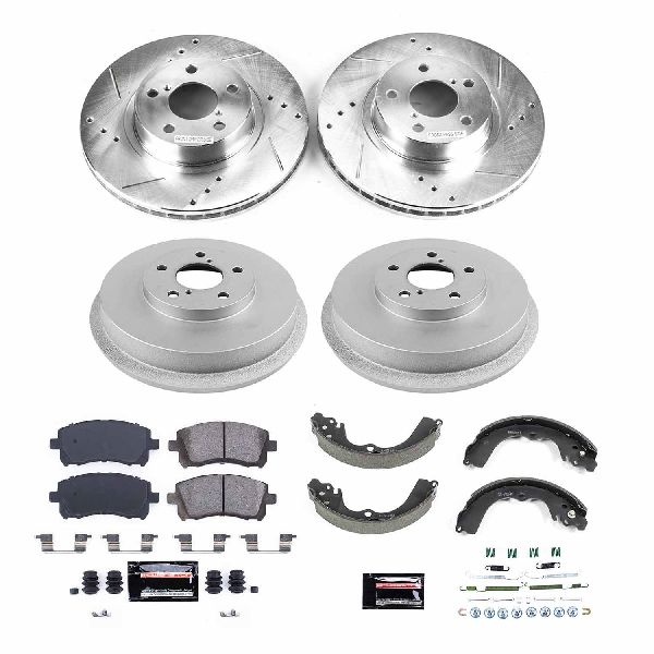 Powerstop Disc Brake Pad and Rotor / Drum Brake Shoe and Drum Kit  Front and Rear 