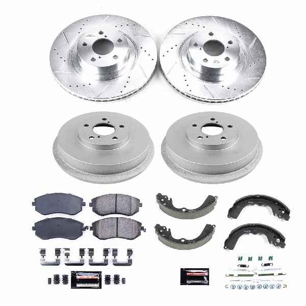 Powerstop Disc Brake Pad and Rotor / Drum Brake Shoe and Drum Kit  Front and Rear 