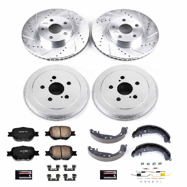 Powerstop Disc Brake Pad and Rotor / Drum Brake Shoe and Drum Kit  Front and Rear 