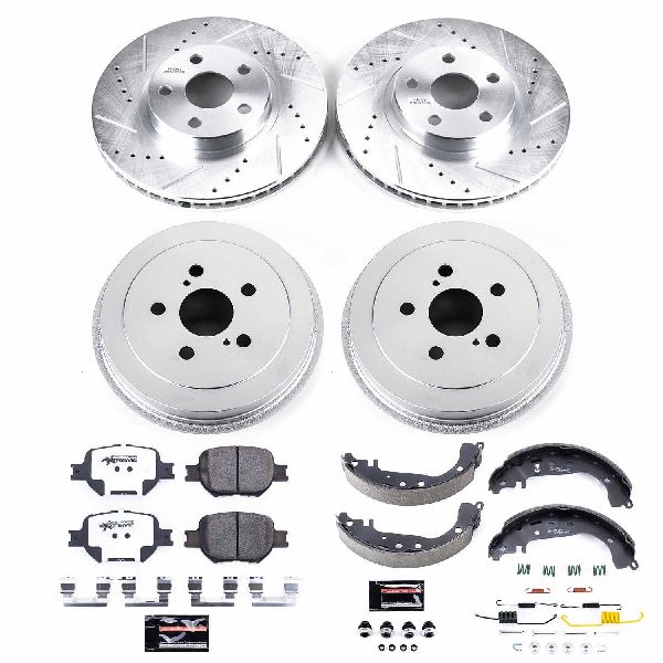 Powerstop Disc Brake Pad and Rotor / Drum Brake Shoe and Drum Kit  Front and Rear 