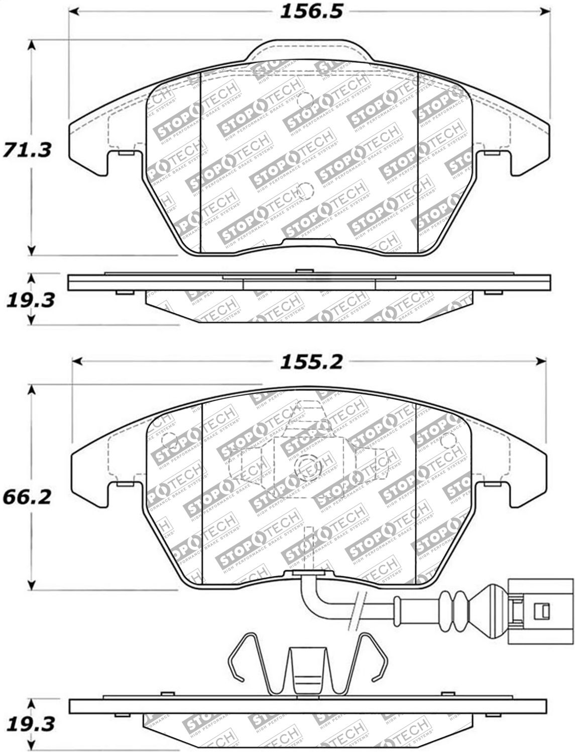 2009, 2008, 2007, 2006 Volkswagen Rabbit Disc Brake Pad Set