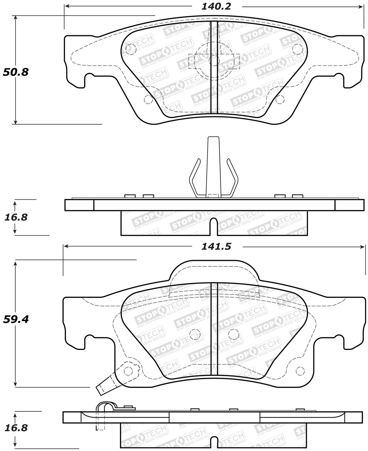2020, 2019, 2018, 2017, 2016, 2015, 2014, 2013, 2012, 2011 Dodge Durango Disc Brake Pad Set
