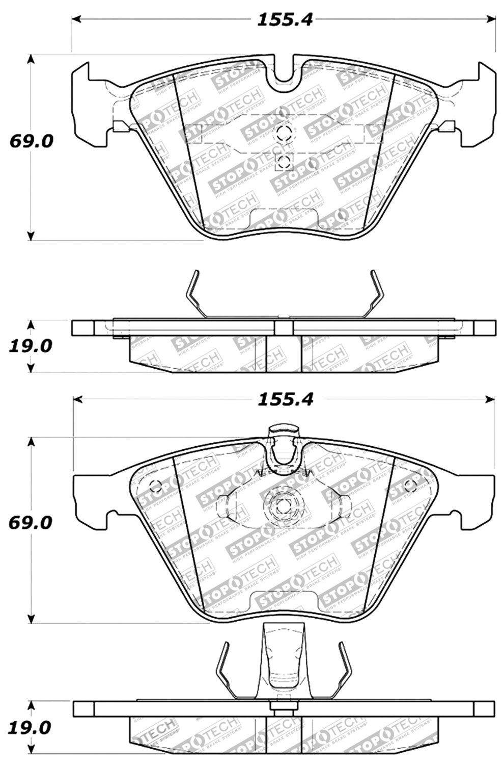 2011-2016 BMW 335d Disc Brake Pad Set StopTech