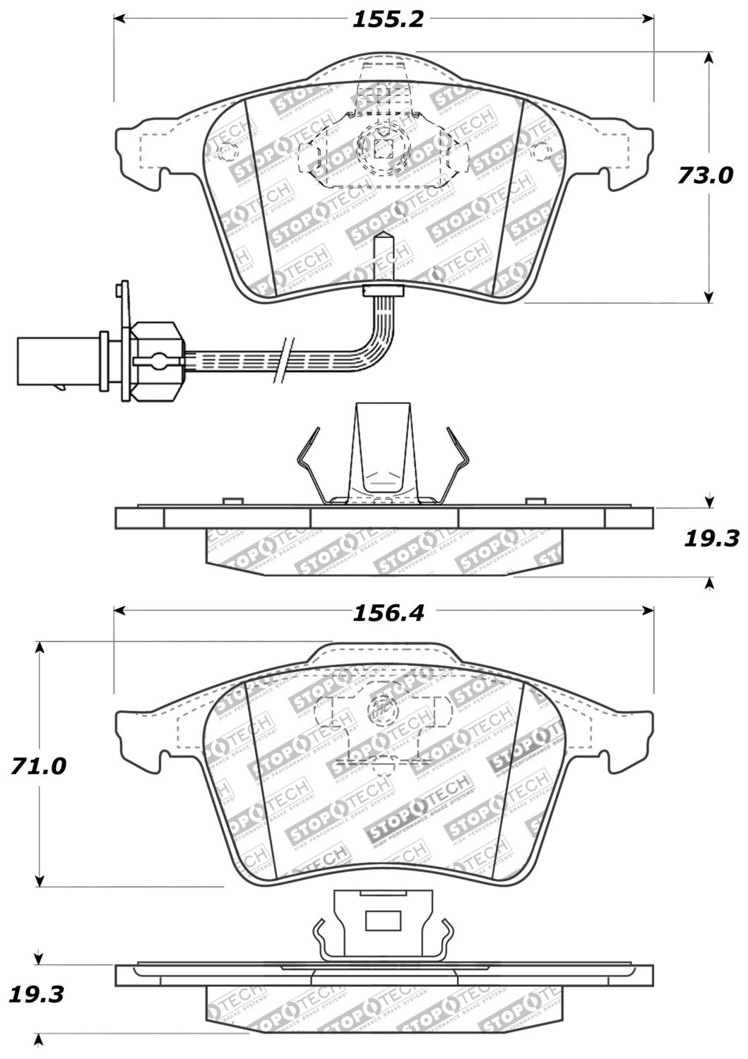 2013, 2012, 2011, 2010, 2009, 2008, 2007 Mazda 3 Disc Brake Pad Set