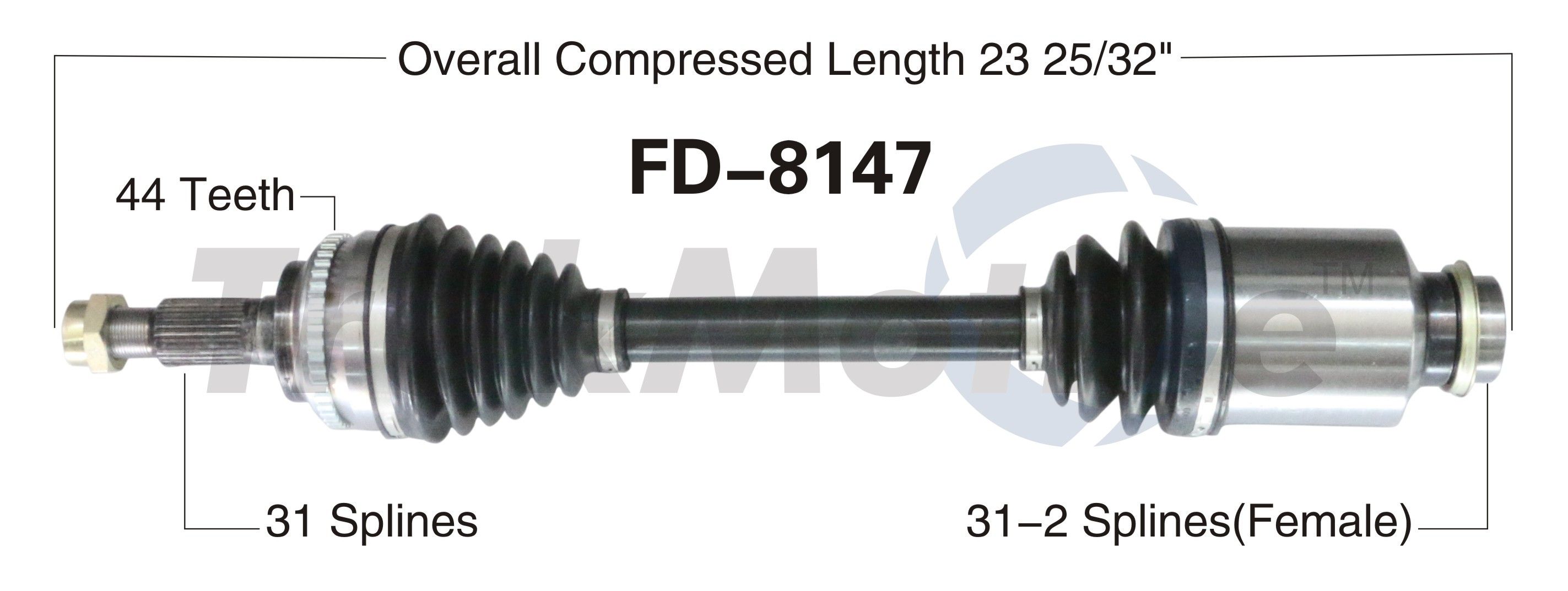 2013, 2012, 2011, 2010, 2009, 2008, 2007 Ford Edge CV Axle Shaft