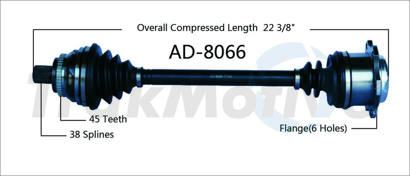 1995, 1994, 1993 Audi 90 CV Axle Shaft
