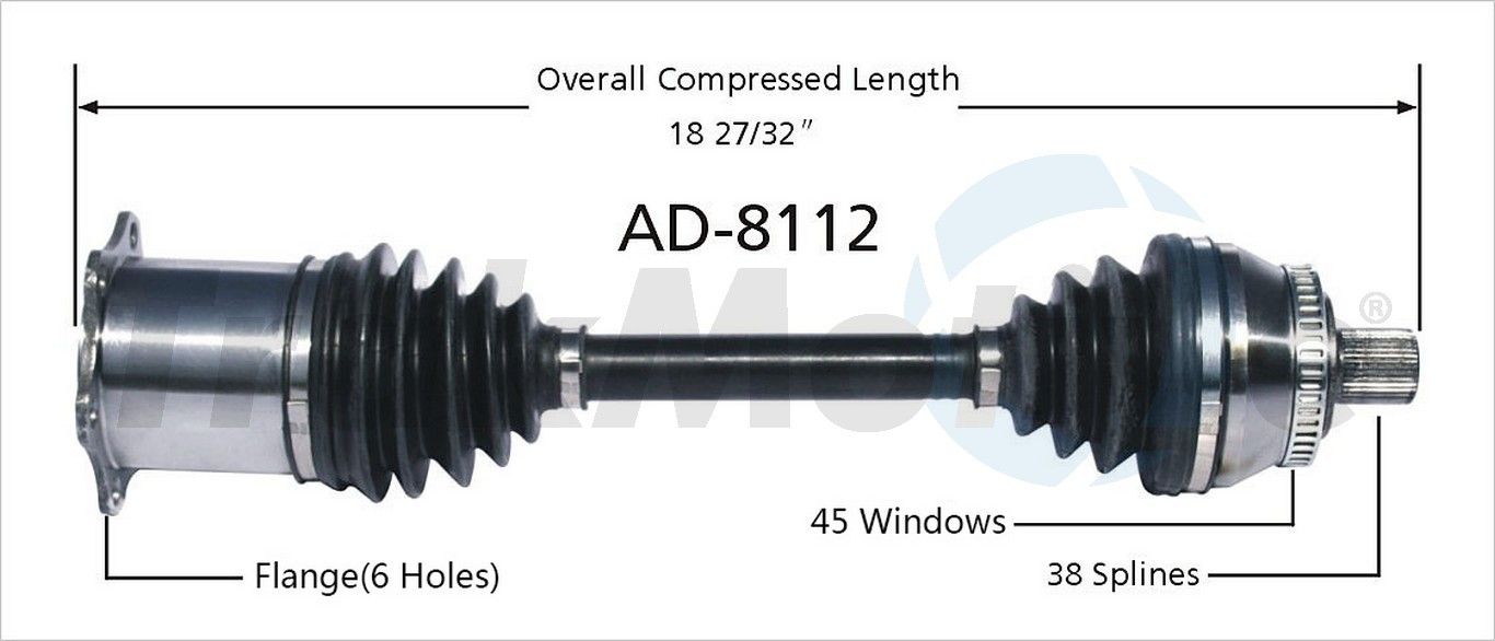 2004, 2003, 2002 Audi S6 Quattro CV Axle Shaft
