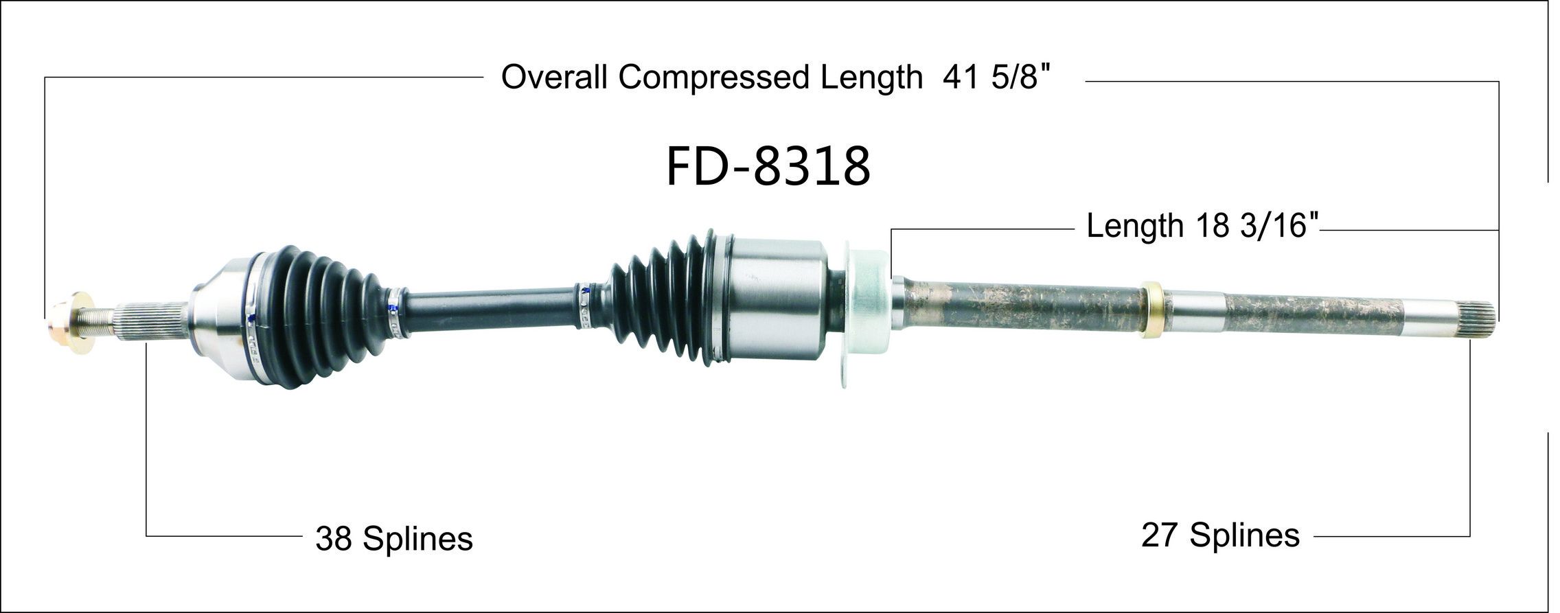 2018, 2017, 2016, 2015, 2014 Ford Taurus CV Axle Shaft