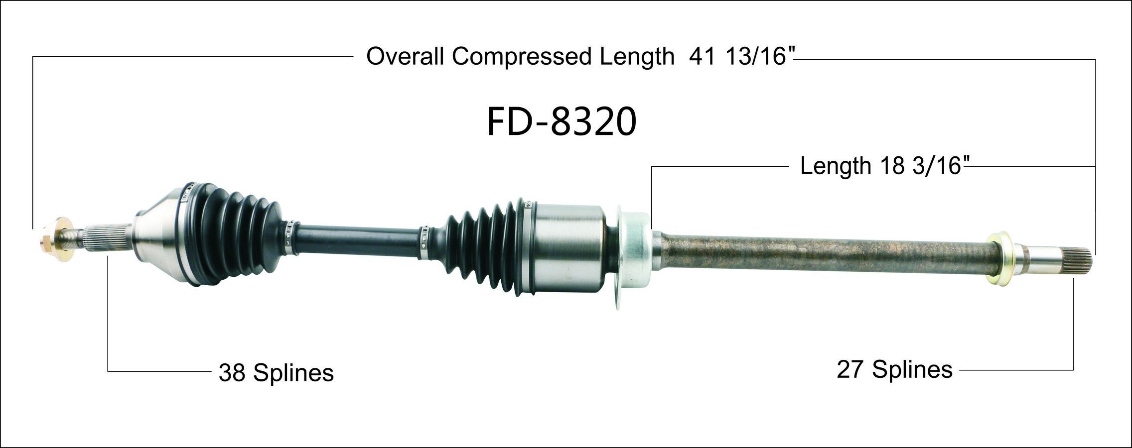 2019, 2018, 2017, 2016, 2015, 2014 Ford Flex CV Axle Shaft