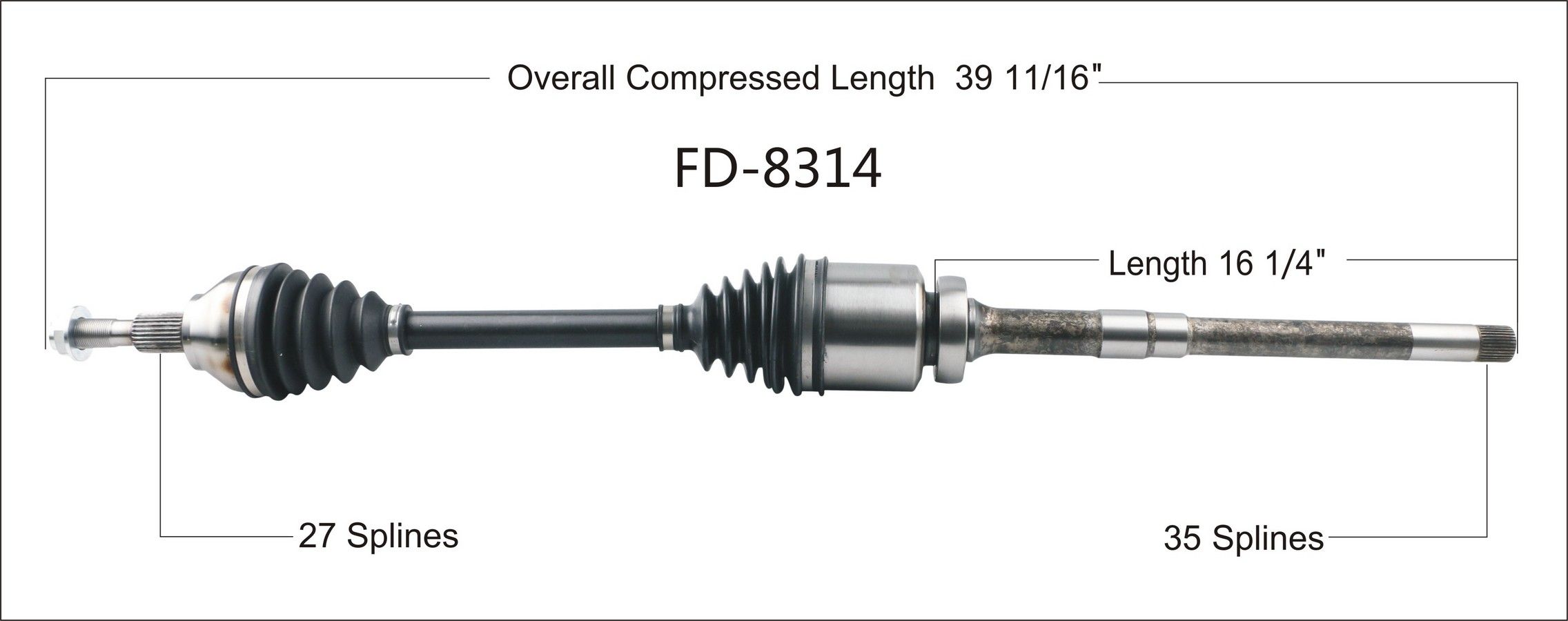 2018, 2017, 2016, 2015 Ford Edge CV Axle Shaft