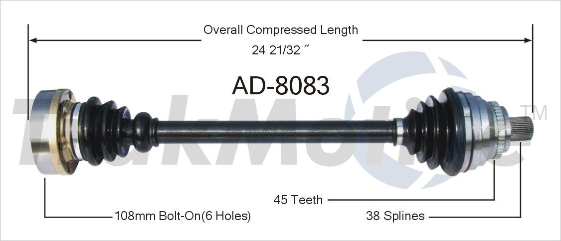 1994, 1993, 1992 Audi S4 Quattro CV Axle Shaft